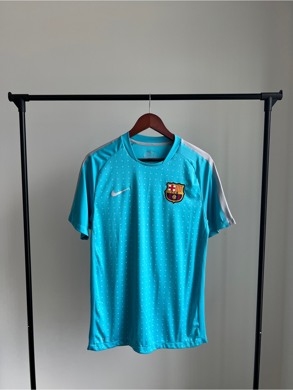 Authentic Nike FC Barcelona Blue Training Away Kit Football Soccer Jersey